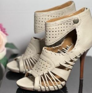 Boutique 9 Tan Caged Leather Heels